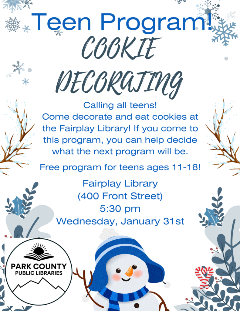 Fairplay Library Calendar To Park County Public Libraries